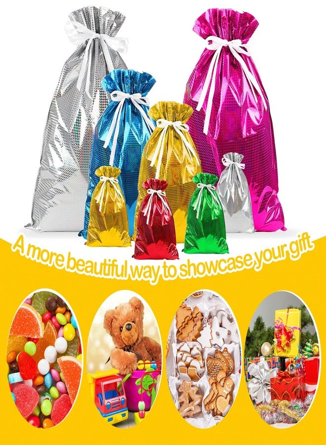 WXJ13 20 Pieces Christmas Gift Bags, Drawstring Gift Bags, Christmas Wrapping Bags with Drawstring Ribbons, Gift Bags Assorted Sizes Inserted Tags for Wrapping Holiday - Image 4